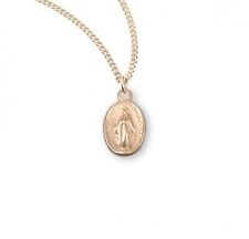 N.G. Gold over Sterling Silver Miraculous Medal Pendant on 18 Inch Chain picture