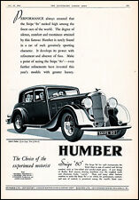 1935 British Humber Automobile Snipe 80 Rootes Ltd. UK vintage art print ad XL7 picture
