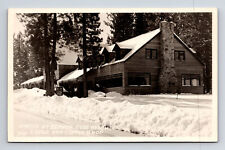 RPPC Winter at Zephyr Cove Beach Lodge Coffee Shop Truck Lake Tahoe NV Postcard picture