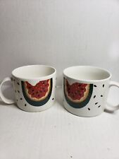 Set Of 2 Tabletops Unlimited Watermelon Coffee Mug Ceramic Summer Fruit picture