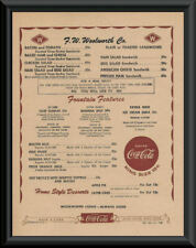 1950s Woolworth Lunch Counter Menu Reprint On 60 Year Old Paper *P189 picture