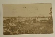 Rare RPPC Steam Railroad Train Arkansas River Bridge Tulsa, Ok Photo Postcard  picture
