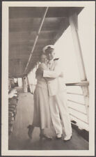 Capt Sundstrom hugs lady passenger Southern Pacific Morgan Lines S S Dixie 1936 picture