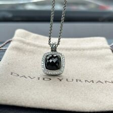 DAVID YURMAN Sterling Silver 11mm Albion Pendant Black Onyx & Diamonds 18 inc picture