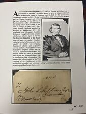 Alexander H. Stephens, CSA V.P. (Signed, Initials, Autograph) AUTHENTIC READ picture