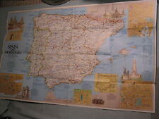TRAVELER'S MAP OF SPAIN AND PORTUGAL  National Geographic October 1984 picture