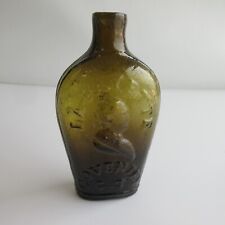 Antique Glass LAFAYETTE LIBERTY CAP PORTRAIT HISTORICAL FLASK Bottle Coventry CT picture