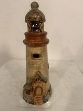 Vntg Lighthouse Figurine 8” Ceramic Decor Brown Glossy Art Pottery See Photos picture
