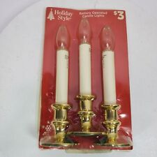 Vintage Style Holiday Bettery Operated Candle Lights w/ Package SET OF 3 picture