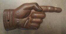 Pointing Hand Sign Plaque made of cast iron metal with rustic brown finish picture