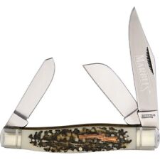 Marbles Large Stockman Pocket Knife Stainless Steel Blades Imitation Stag Handle picture