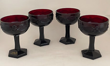 Set of 4 Avon 1876 Cape Cod Ruby Red Glass 5.5