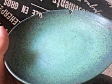 Vtg MCM Blue Green Speckle FELIX TISSOT Taxo ART POTTERY Amoeba Ashtray Bowl a picture