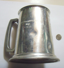 Vintage hand made Silver Tankard Mug 5inch Sheffield England glass bottom FC1094 picture