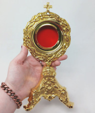 Polished Brass Ornate Vine Monstrance Ostensorium for Catholic Church 16.5 In picture