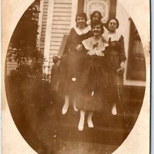 c1910s Outdoor House Happy Women RPPC Laughing Ladies Real Photo Victorian A159 picture