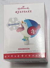 Hallmark Keepsake Ornament 2016- “Grandson”- Snowboy with Snowflake picture