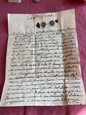 RARE ANCIENT LOT RELICS : with Document and wax seal - March 6, 1754 - Albenga  picture