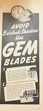 Rare 1940s Vintage Original GEM Razor Shaving Blades WW2 Navy Advertisement Ad picture