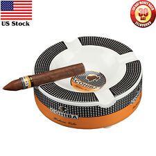 Outdoor Ceramic Cigar Ashtray 4 Cigars Holder Ash Round Gift White Home Cohiba picture