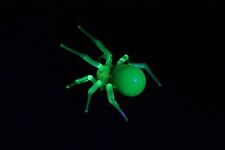 Uranium Glass Spider Uranium Vaseline Glass Figurine Spider Glass UV Spider picture