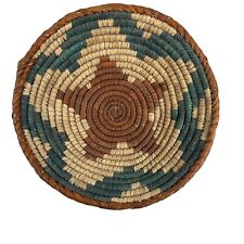 Vintage Southwestern Coiled Star Fruit Centerpiece Woven Basket 8” Aztec picture