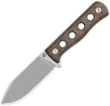 QSP Knife Canary Brown Micarta Cr8Mo2VSi Fixed Blade Knife w/ Sheath 155A1 picture