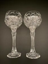 Vintage Pair of Gorgeous Heavy Thick Cut Lead Crystal Candle Holders picture