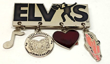 RARE AUTHENTIC ELVIS PRESLEY METAL MAGNET W/ RUBY HEART GRACELAND NOTE PINK CAR picture