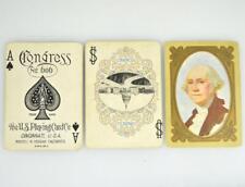 ANTIQUE CONGRESS 606 GEORGE WASHINGTON PLAYING CARDS-LEATHER CASE-PARTIAL DECK picture