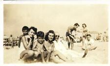  FOUND ANTIQUE PHOTOGRAPH  Color A DAY AT THE BEACH Original Snapshot  29 63 T picture