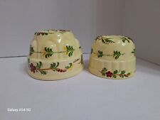 Vintage Teleflora Jello Mold Planter Set of 2 Hand Painted in Portugal w/Hangers picture