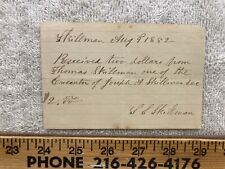 1882 Skillman Hand Written Receipt Montgomery NJ Thomas to Joseph Vtg picture