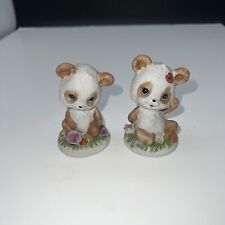 Vintage Napcoware Bears with Ladybug Figurine Bisque Taiwan C-8616 Napco 3