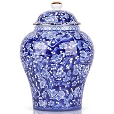 Chinese Ginger Jar With Lid Jingdezhen Antique Stylehome Decorative Retro Blue A picture