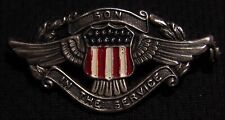 WWII SON IN THE SERVICE PATRIOTIC STERLING SILVER FLAG SHIELD PIN BROOCH WW2 picture