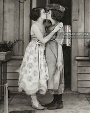 Two Beautiful Young Women Kissing on the Porch Photo - c1920 Vintage Photograph picture