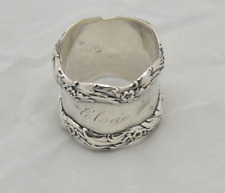 Antique Heavy Sterling Art Nouveau Repousse Napkin Ring 