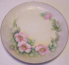 Hutschenreuther Selb Bavaria Germany Plate - Green Tint, Pink Flowers picture