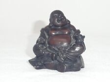 VINTAGE ORIENTAL LAUGHING FAT BUDDHA RED RESIN FIGURINE 2.5