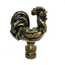 ROOSTER ANTIQUE BRASS LAMP SHADE FINIAL #117 picture