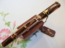 OMAS CUERVO Y SOBRINOS Amber Pink/Gold Roller Ballpoint Pen(No Box) Limited Rare picture