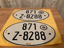 VINTAGE PRE-EUROPEAN UNION OVAL  LICENSE PLATES FROM WEST GERMANY 871 Z-8288 picture