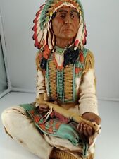 Vintage Universal Statuary 1980 #691 Native American Chief Statue Appx 14” Tall picture