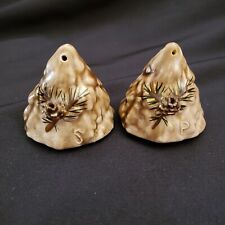Salt Pepper Shakers Gladys Wax Pine Cone Tree South Dakota with issues Vintage  picture