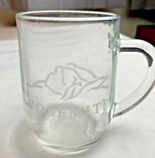 Vintage clear glass etched mug Yosemite made in USA picture