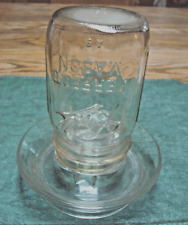 Vintage Clear Glass Chicken Water Feeder Base, Marked Patent No 126997  5.5