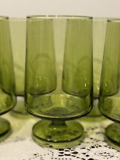 Vintage Libbey Avocado Green Stemmed Glasses-set Of 10 Perfect picture