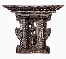 Old Distressed Peacock Wood Carved Newar Window Wall Hanging Tibetan Nepal Décor picture