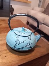 Japanese Cast Iron Tetsubin Tea Pot Kettle Green  picture
